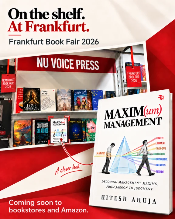 On the shelf at Frankfurt: Maxim(um) Management at the Nuvoice Press stand, Frankfurt Book Fair 2026